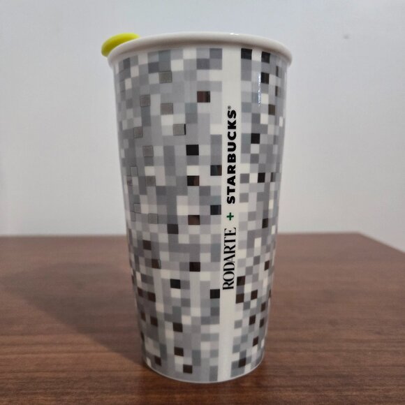 Starbucks Rodarte Ceramic Pixel Tumbler Travel Mug Cup 12oz 2012 Limited Edition - Picture 2 of 6
